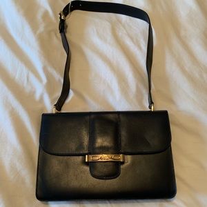 Celine Black Shoulder Bag with Gold Accent